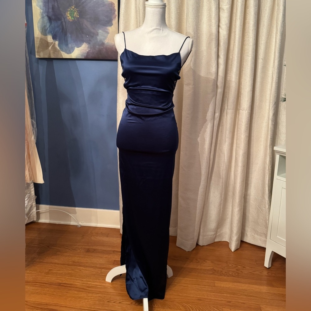 Satin Blue Dress